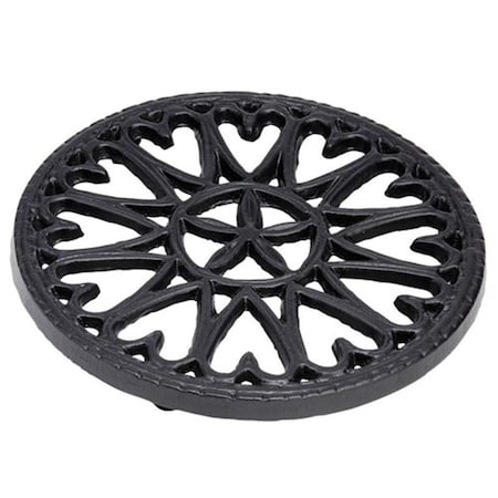 Back2Basics 7 in. Sunburst Cast Iron Trivet in Blue Black BA911750
